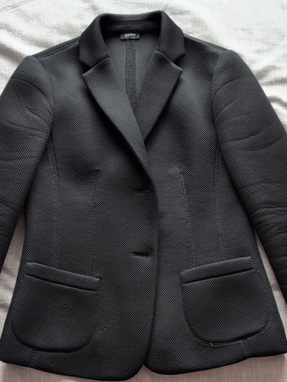 Jil Sander Black Textured Tailored Blazer